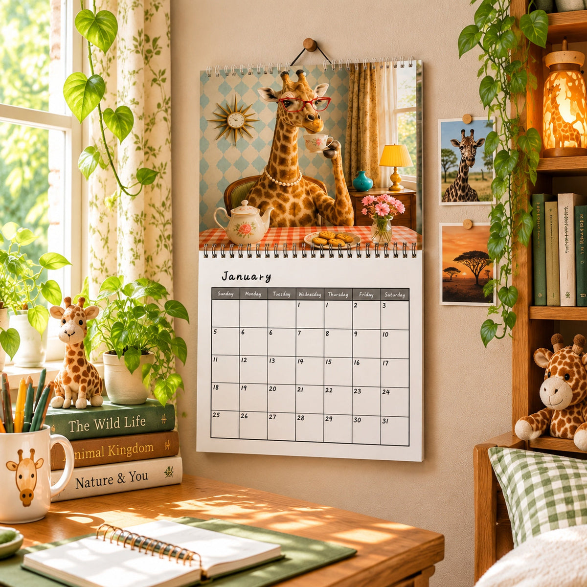 🦒 Funny Giraffe 2027 Wall Calendar – Music, Sass & Long-Necked Charm