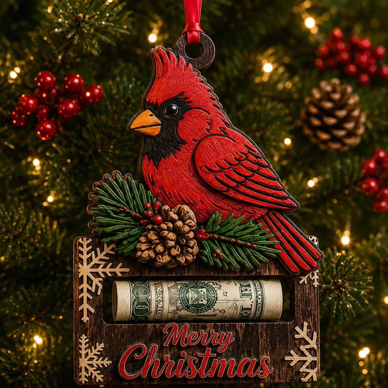 💵✨ Christmas Cash Gift Ornament