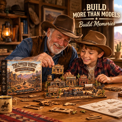 The Forgotten Frontier Ghost Town Advent Calendar 🤠 | 24‑Day Build‑Your‑Own Wild West Town Reusable Wooden Countdown