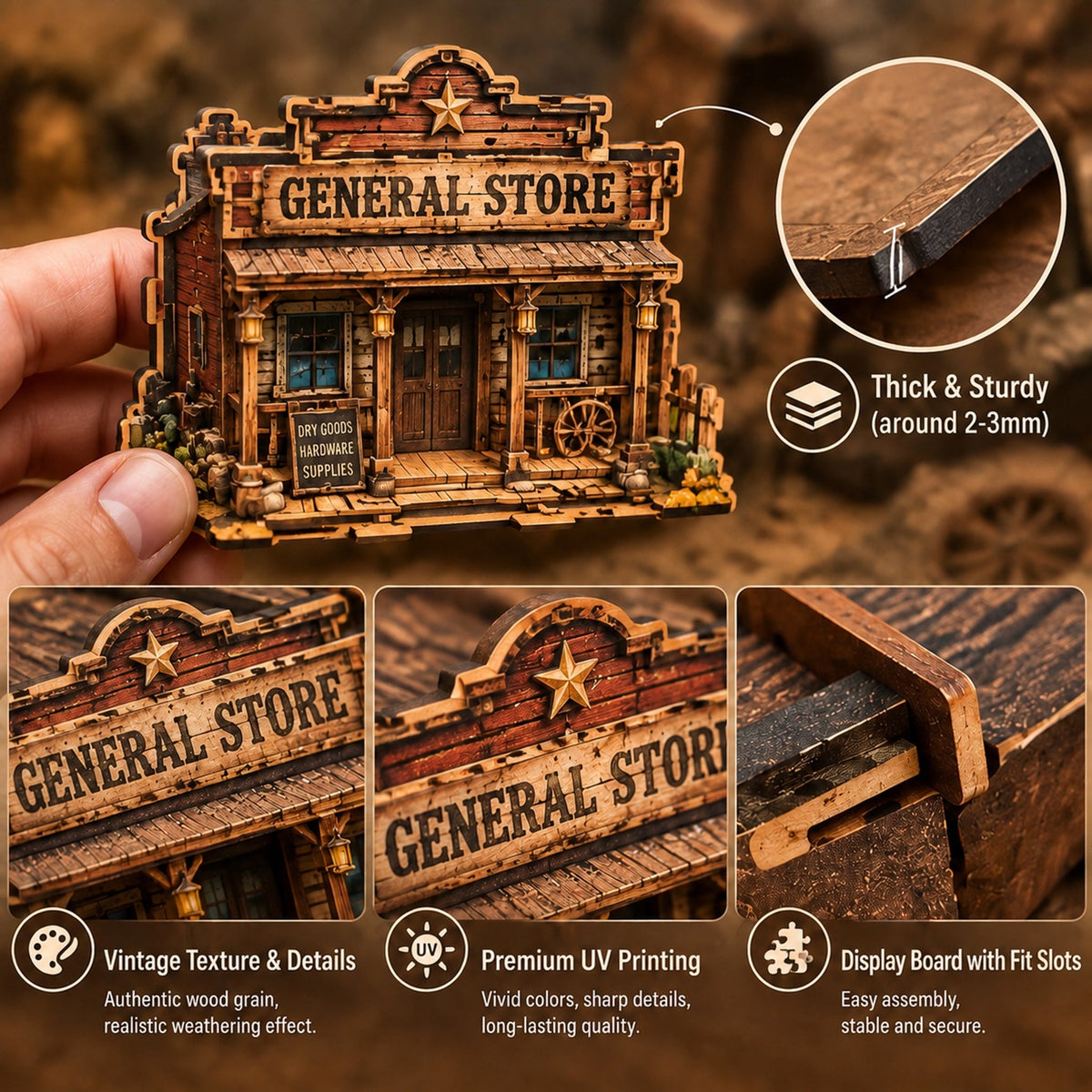 The Forgotten Frontier Ghost Town Advent Calendar 🤠 | 24‑Day Build‑Your‑Own Wild West Town Reusable Wooden Countdown