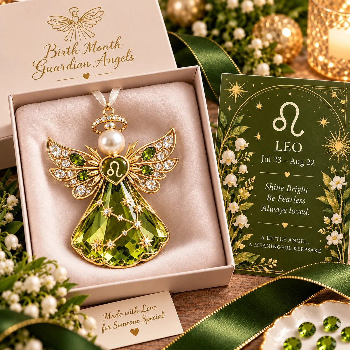 👼 Christmas Zodiac Guardian Angel Keepsake | 12 Signs with Jewel-Toned Designs & Meaningful Gift Cards ✨