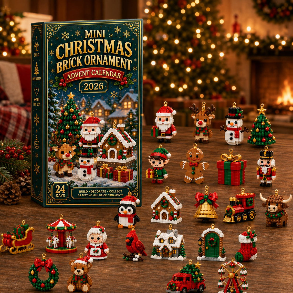 ⏳ 🎄 24-Day Mini Christmas Ornament Advent Calendar 🧱
