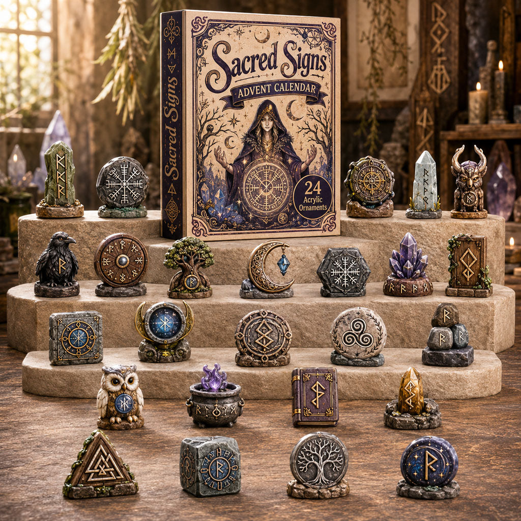 Wiccan Sacred Signs Advent Calendar 2026 - 24-Day Festive Countdown, Acrylic Charms Blind Box