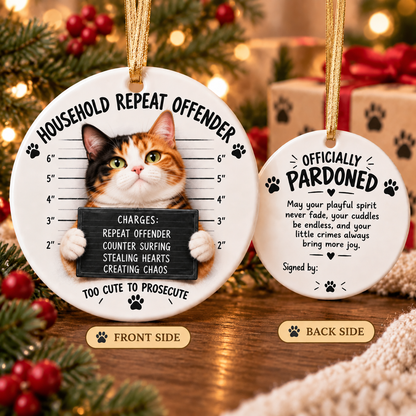 😼 Cat Mugshot Ornament Collection
