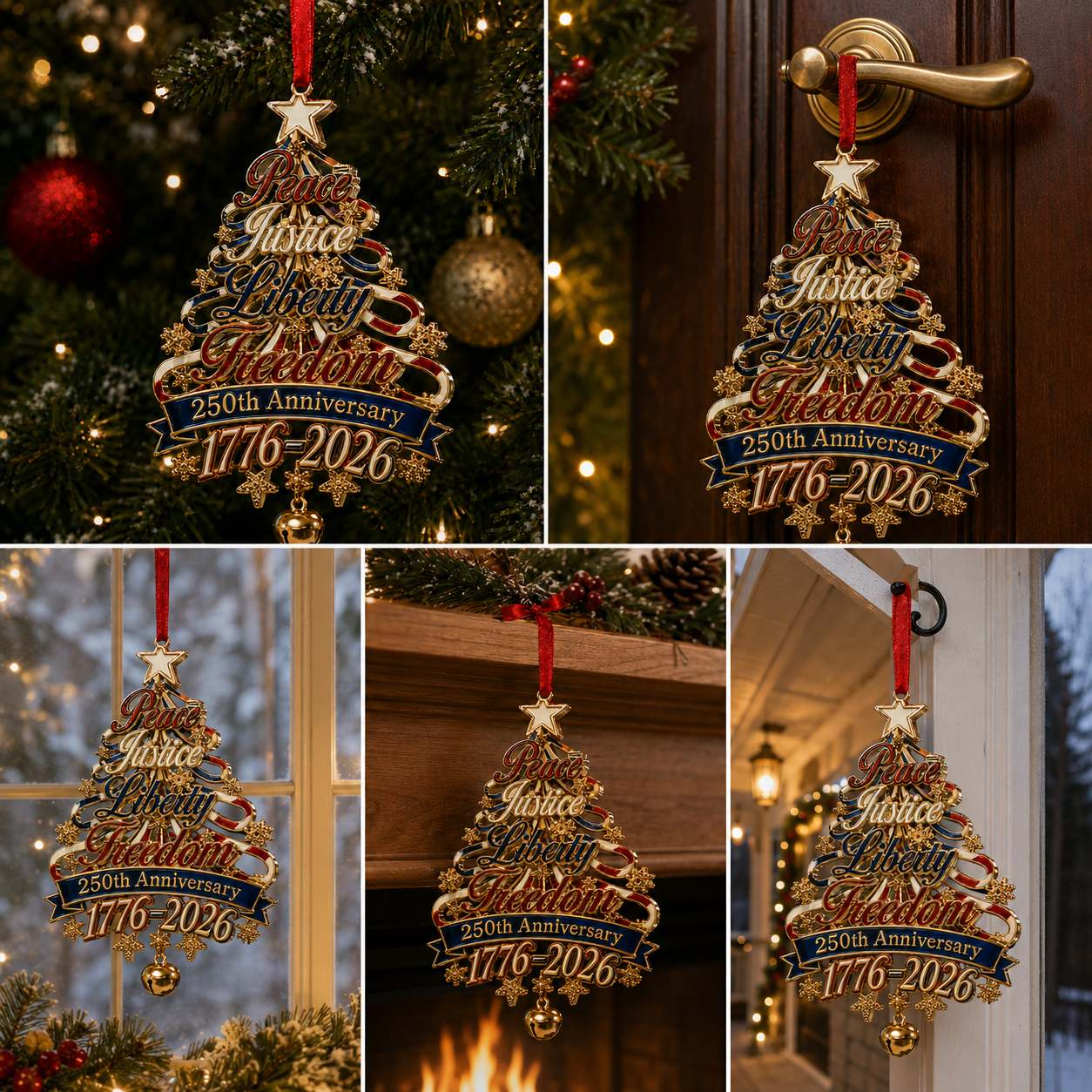 🎄✨ 250th Anniversary Patriotic Christmas Tree Ornament