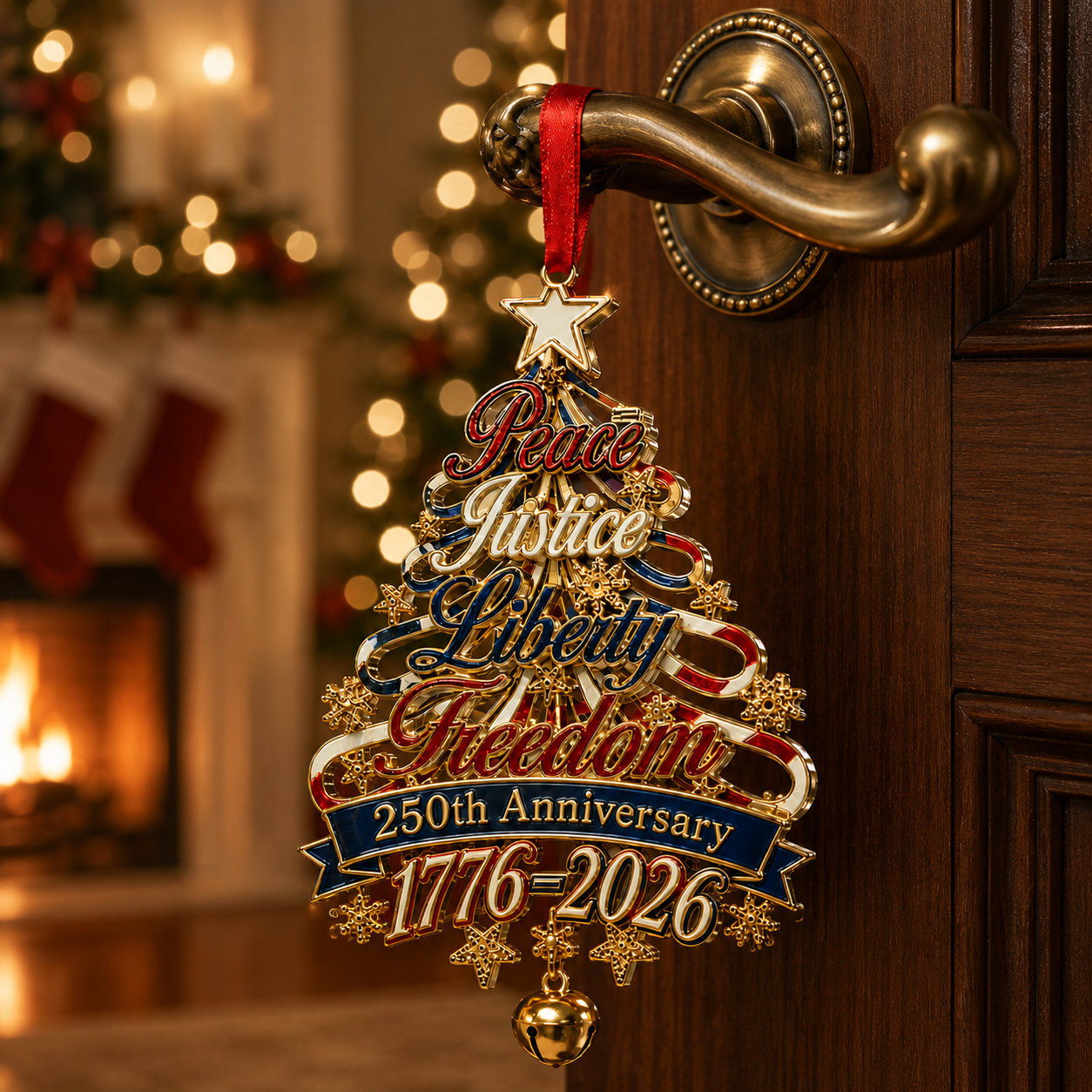 🎄✨ 250th Anniversary Patriotic Christmas Tree Ornament
