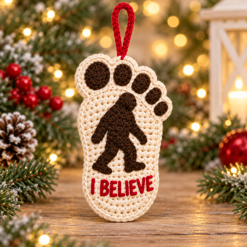 I Believe Bigfoot Christmas ornament