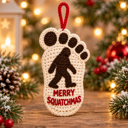 🦶🎄Bigfoot Christmas Footprint Ornaments – A Funny Holiday Keepsake for Sasquatch Fans