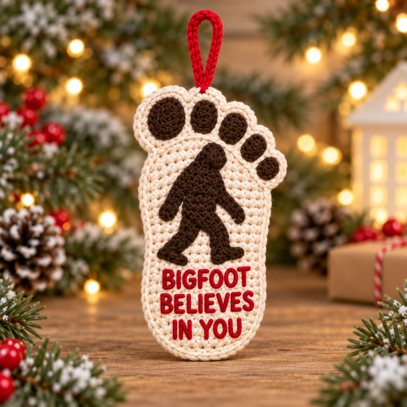 Bigfoot Believes in You Christmas ornament