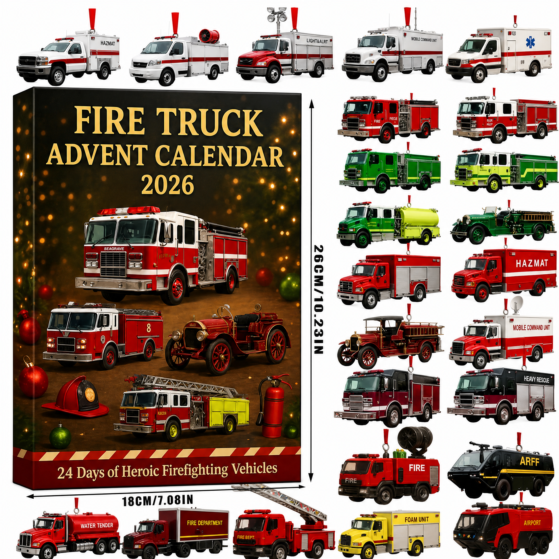 🚒🔥FIRE TRUCK ADVENT CALENDAR 2026🎁🌲