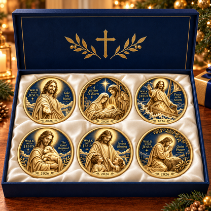 2026 Walk with Jesus Coin Collection – 6 Double-Sided Keepsakes of Faith, Hope & Love