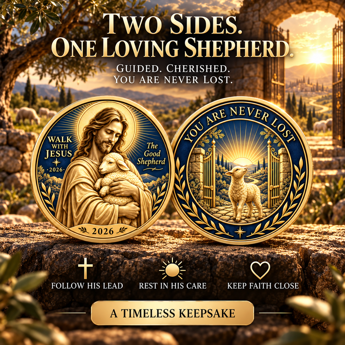 2026 Walk with Jesus Coin Collection – 6 Double-Sided Keepsakes of Faith, Hope & Love