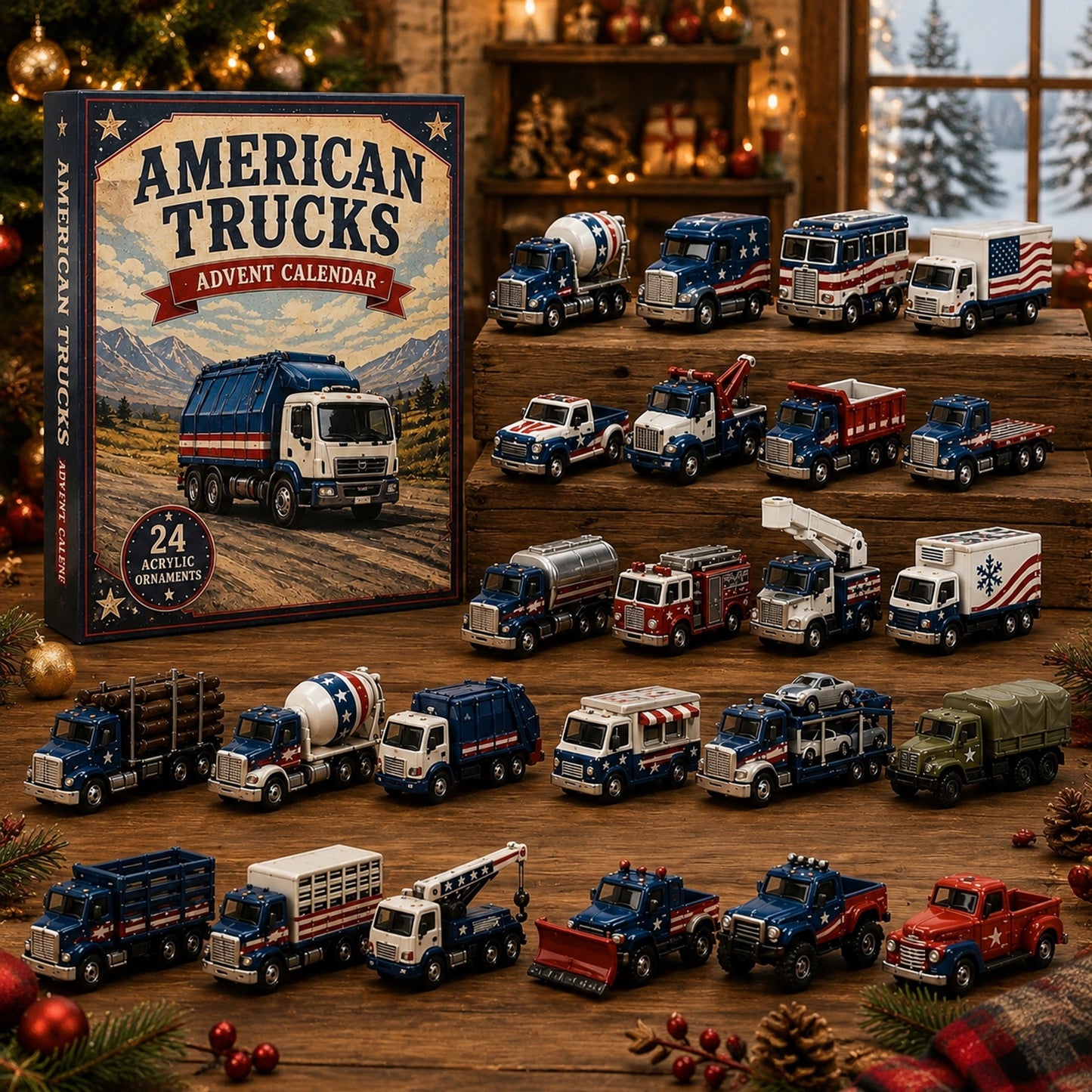 American Trucks Fleet Advent Calendar 2026 - 24-Day Festive Countdown, Acrylic Charms Blind Box