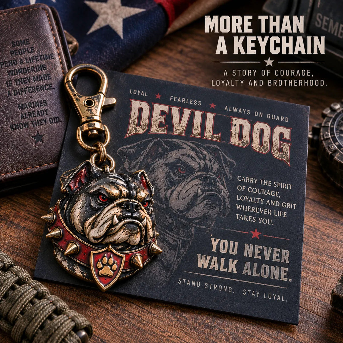 🐶 Devil Dog Guardian Metal Keychain