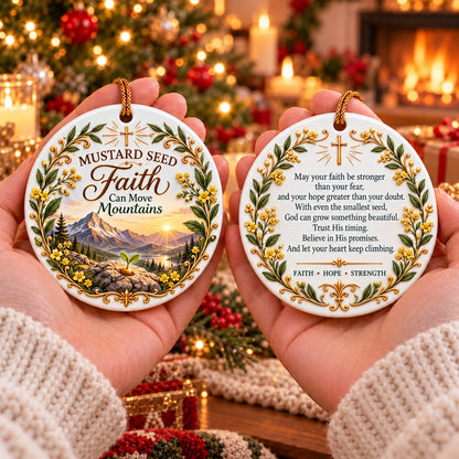 Christian Faith Ceramic Ornament – Double-Sided Keepsake for Peace, Comfort & Daily Blessings