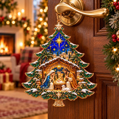 🎄✝️2026 Nativity Christmas Tree Ornament – ✨Stained Glass Holy Family Keepsake, Meaningful Faith Gift & Holiday Décor