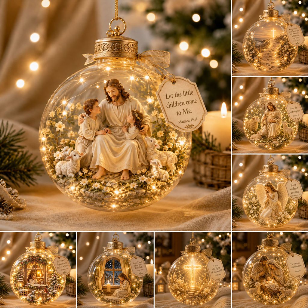 Illuminated scripture keepsake displayed in a peaceful home