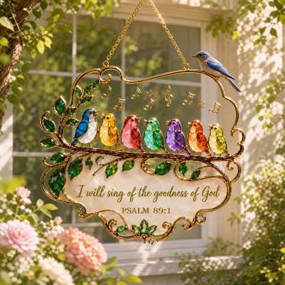 Psalm 89:1 Songbird Window Hanging Suncatcher