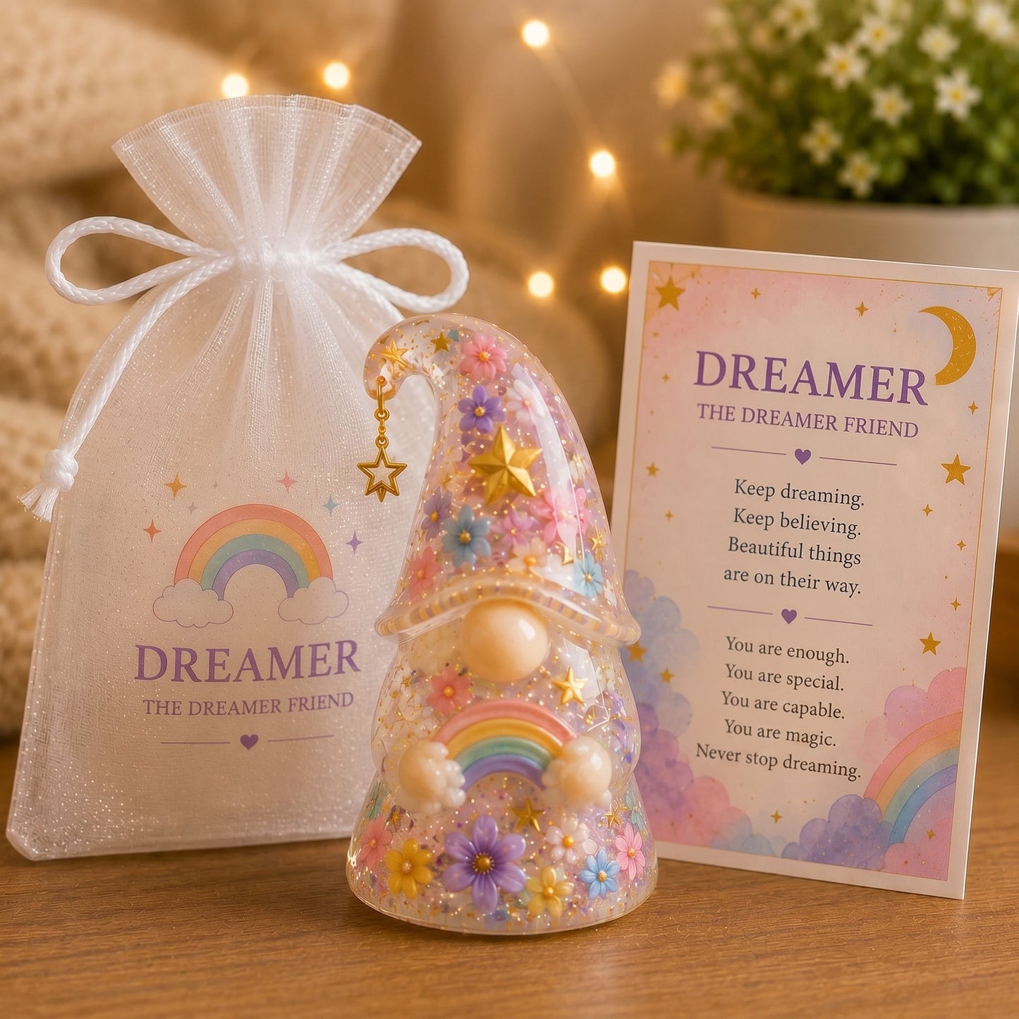 Emotional Support Comfort Gnome — 12 Heartfelt Affirmation Themes