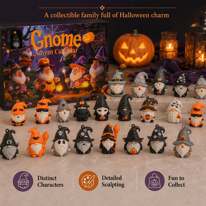 🎃 Last Day 50% OFF - 24 Days of Halloween Gnome Surprise Figures Advent Calendar Box
