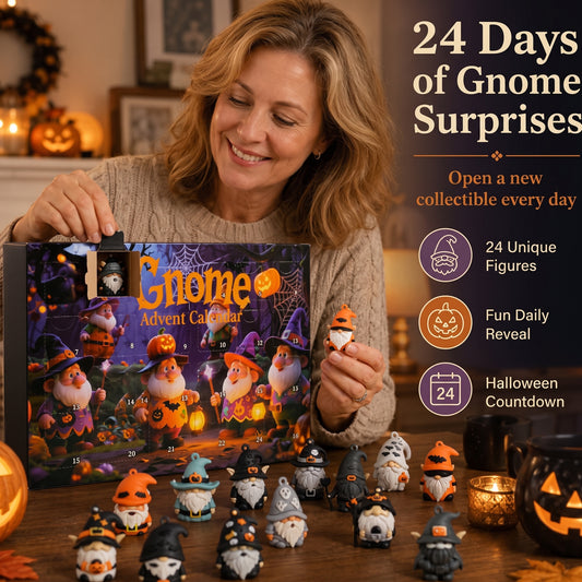 🎃 Last Day 50% OFF - 24 Days of Halloween Gnome Surprise Figures Advent Calendar Box