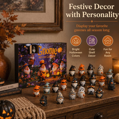 🎃 Last Day 50% OFF - 24 Days of Halloween Gnome Surprise Figures Advent Calendar Box